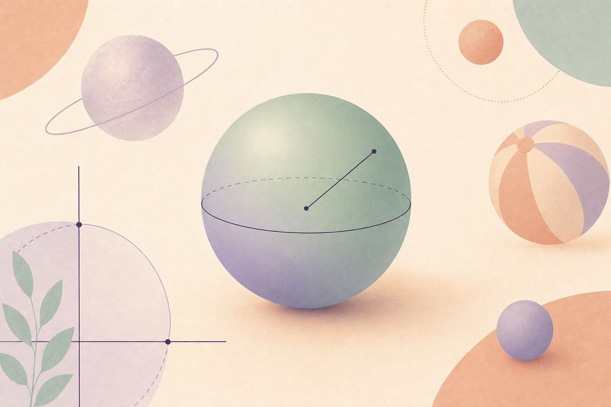 Solidi geometrici: sfera, cono e cilindro con le loro misure